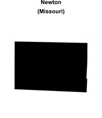 Obraz premium Newton County (Missouri) blank outline map