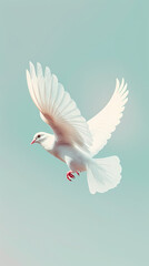 Fototapeta premium White dove flying in the sky