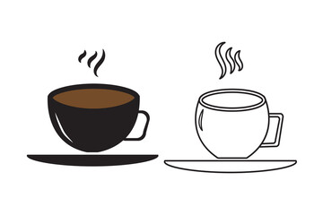 Coffee cup icon set. cup a coffee icon vector.