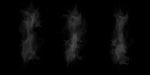 White fog or smoke on dark copy space background. Vector illustration