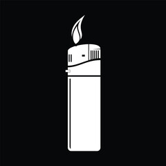 Gas lighter icon vector illustration on black background