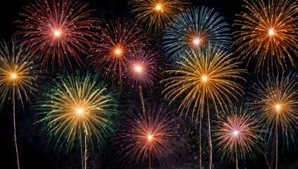 Naklejka premium The emotions evoked by fireworks as they burst in a dazzling array of colors ai_generated