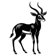 Antelope vector silhouette  illustration 