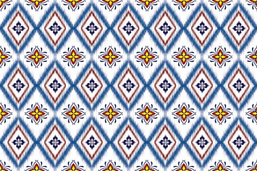 Seamless pattern Geometric ethnic  ikat pattern