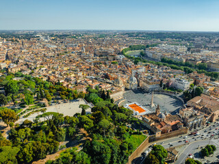 Obraz premium Aerial drone photo of Piazza Navona in Rome Italy in spring