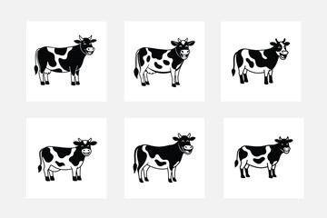 Concept cartoon cattle icon, farm agriculture breeding cow vector illustration, isolated on white