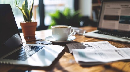 A newspaper on a wooden desk with the headline "Economic News."