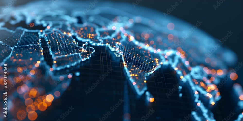 Poster realtime global supply chain tracking with timely updates and digital maps. concept global supply ch