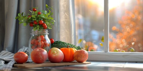 Autumnal Still Life on a Windowsill