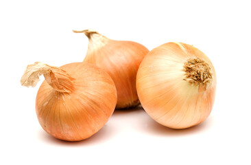 Fototapeta premium Small yellow onion isolated on white background