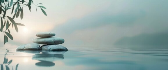 Obraz premium The Concept Of Mental Well-Being Is Illustrated Through Calming And Soothing Visuals,High Resolution, Ultra HD