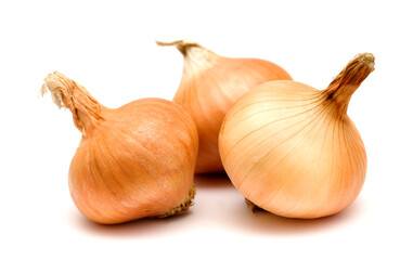 Fototapeta premium Small yellow onion isolated on white background