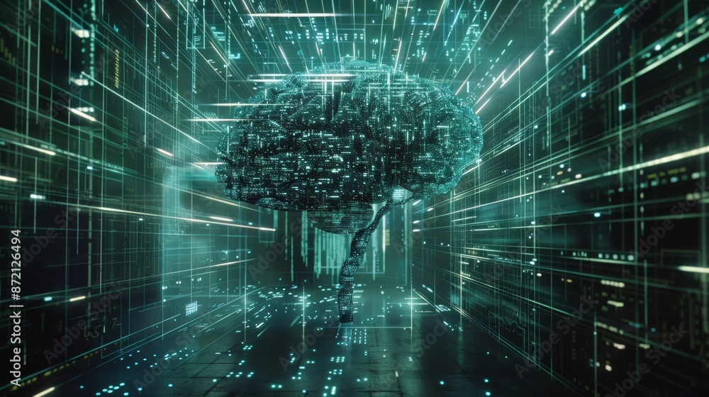 Poster digital brain: a voyage through artificial intelligence and vast data landscapes