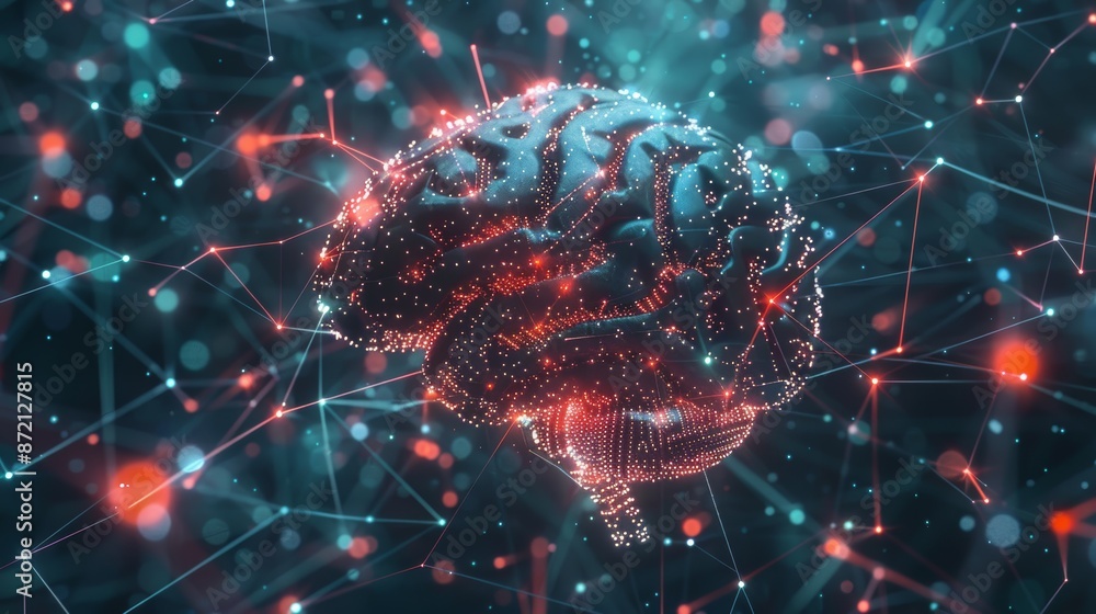Leinwandbilder Inside AI: Navigating the intricate network of a digital brain and data highways