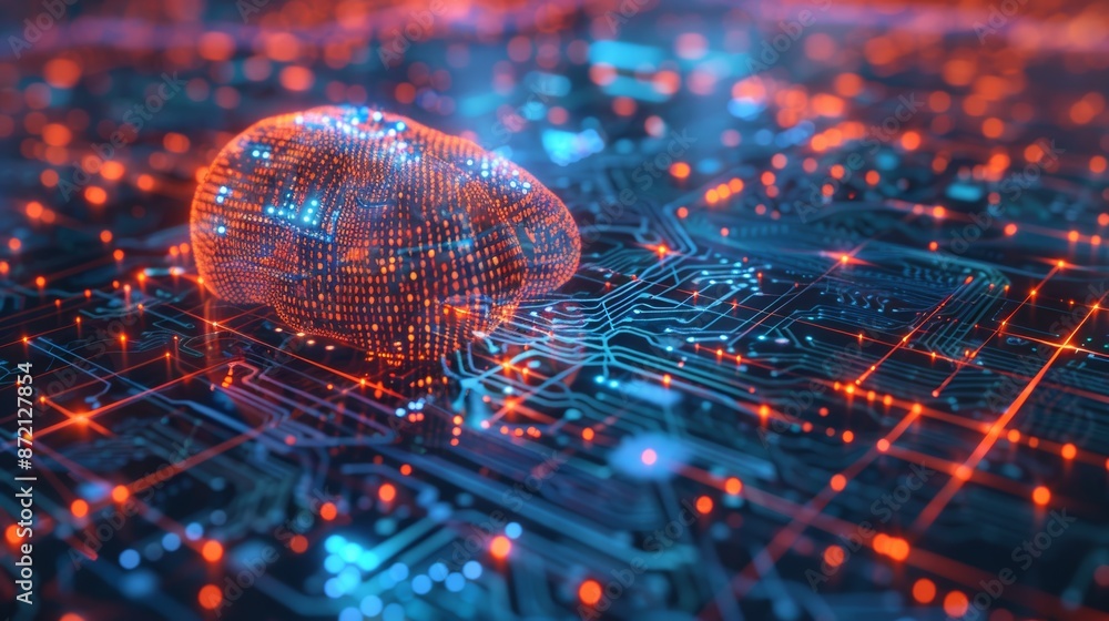 Aufkleber Inside the Mind of AI: Visualizing big data within a digital brain