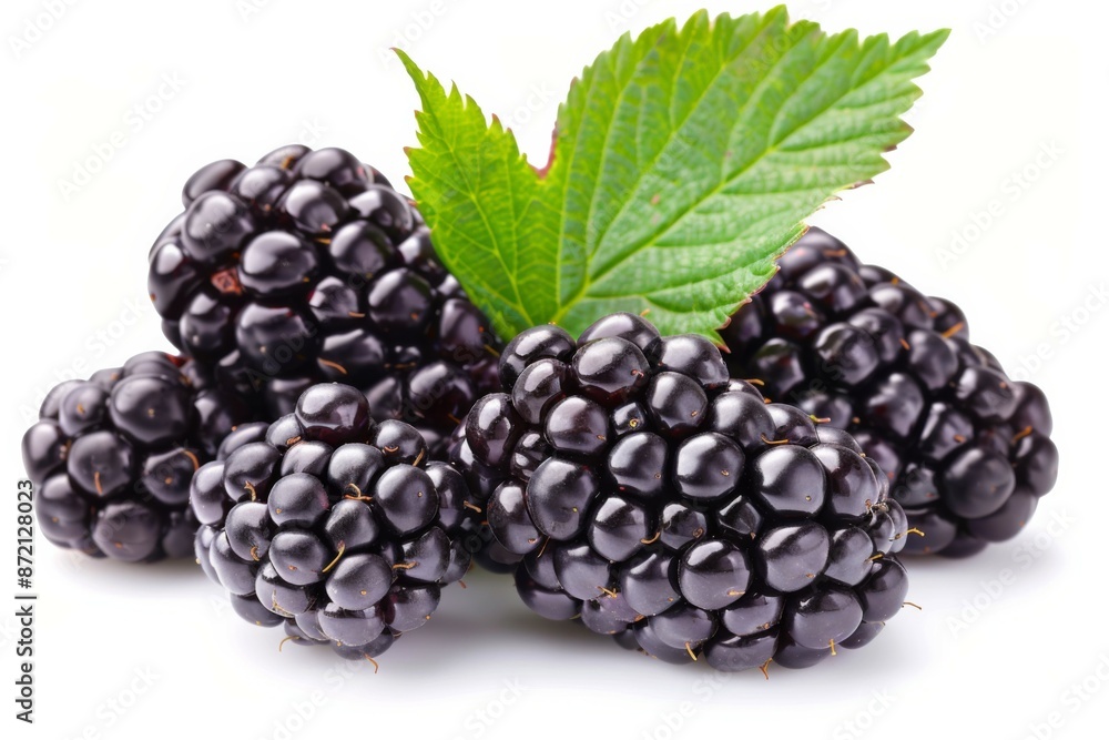 Sticker Fresh Blackberries with Leaf