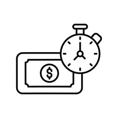 time is money icon with white background vector stock illustration