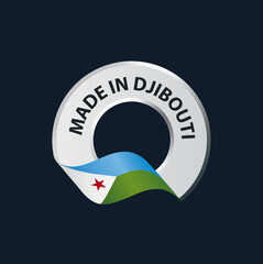 Made in Djibouti label Djibouti banner template Vector illustration