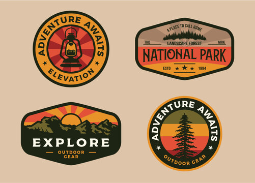 RETRO VINTAGE FISHING OUTDOOR ADVENTURE LOGO BADGE PATCH FOR HAT, T-SHIRT,  STICKER