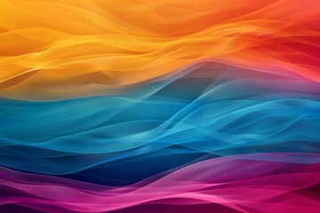 Vibrant Abstract Wavy Background with Gradient of Rainbow Colors