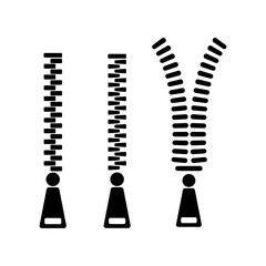 Zippers black and white flat vector icon design