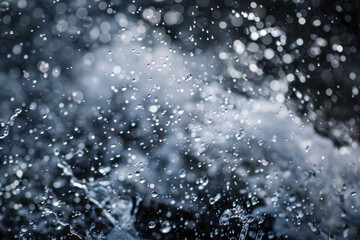 A large amount of water droplets falling from the sky