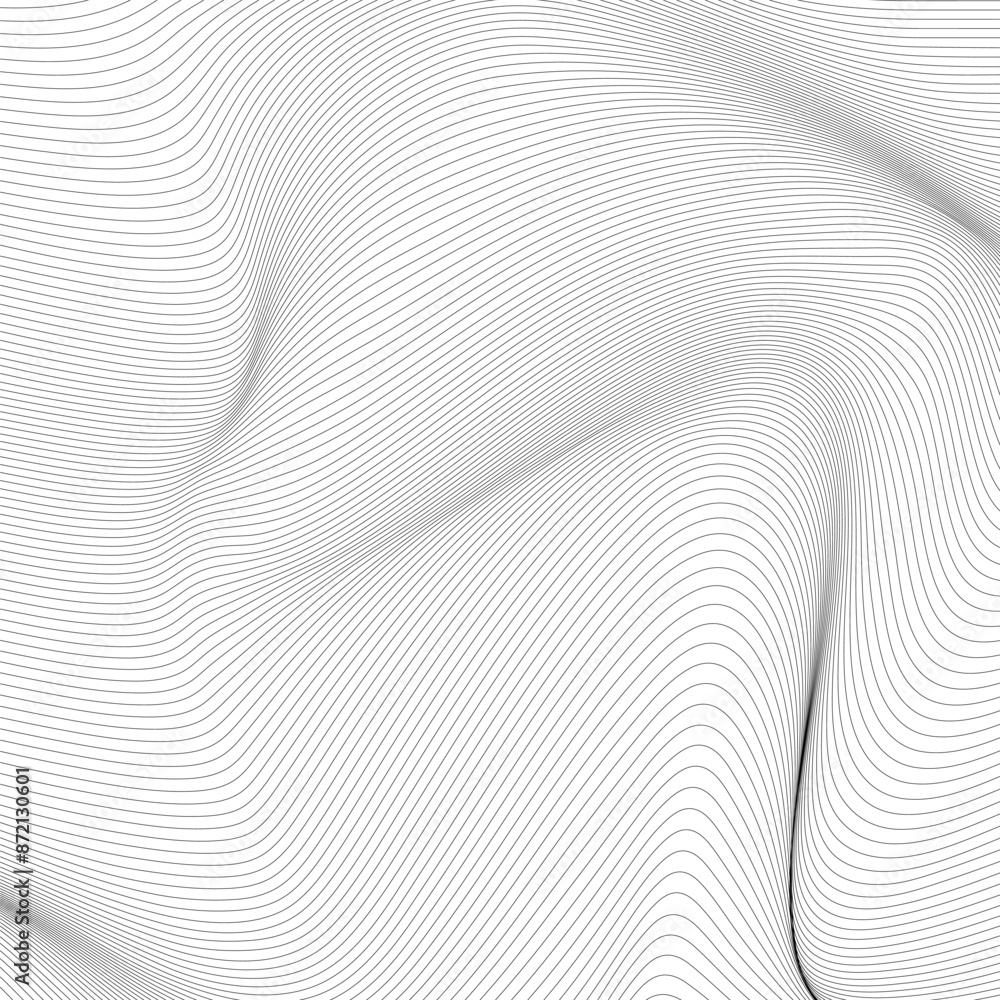 Poster futuristic wavy grid. mesh warp texture. distorted grid