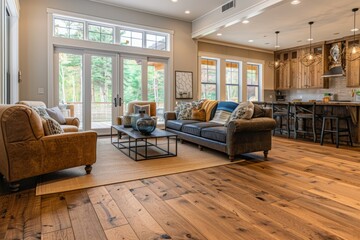 Obraz premium Modern Rustic Living Room and Kitchen