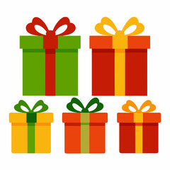 Christmas gift clipart isolated on white background