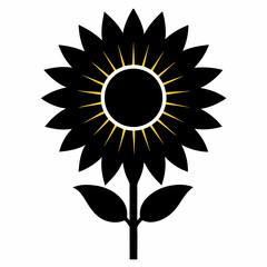 Sunflower silhouette vector white background