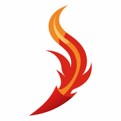 fire flames in sickle shape on white background