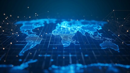 Fototapeta premium World map, digital information network