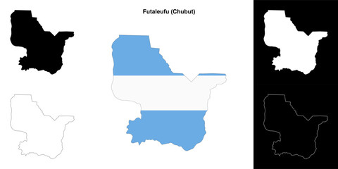 Fototapeta premium Futaleufu department (Chubut) outline map set