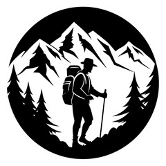 trekking vector silhouette 