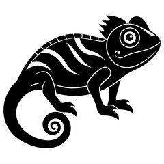 Chameleon vector silhouette 