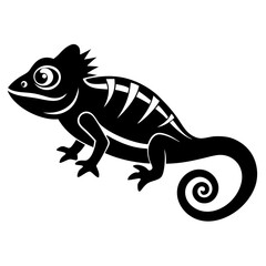 Chameleon vector silhouette 