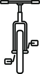 Simple line drawing of a unicycle balancing on one wheel