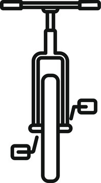 recommend clip art: Simple line drawing of a unicycle balancing on one wheel