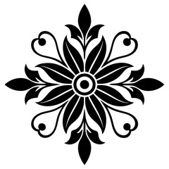 Floral shapes and ornamental designs vector silhouette