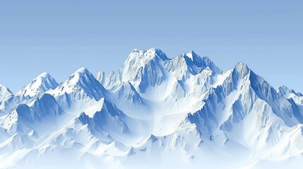 Fototapeta premium Snowy Mountain Range Under a Clear Sky