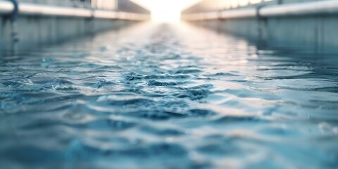 Implementing Sustainable Water Management Practices at a Contemporary Industrial Facility. Concept Water Conservation, Industrial Sustainability, Efficient Practices, Contemporary Technology