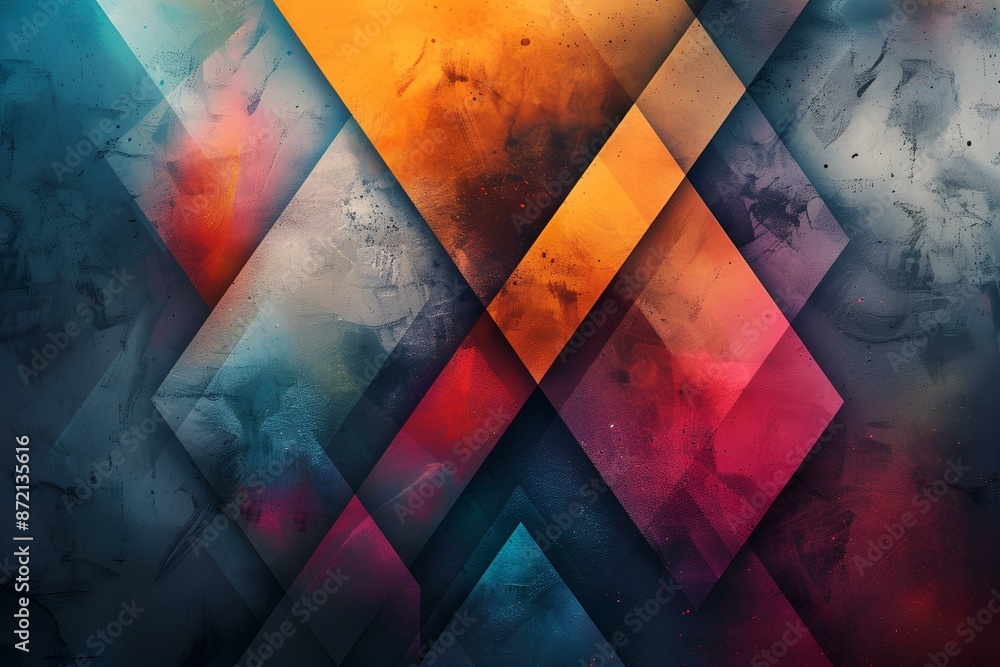 Aufkleber colorful triangular shapes forming an abstract geometric pattern.