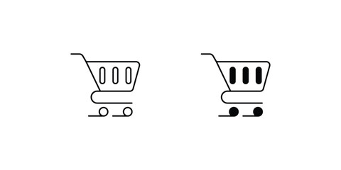 shopping cart icon with white background vector stock illustration