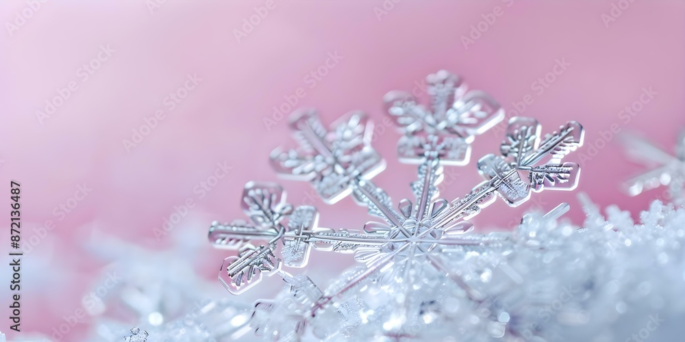 Aufkleber snowflake macro photography capturing vibrant colors and intricate details. concept snowflake macro 