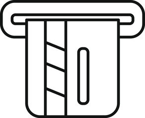Line icon of a credit card being inserted into a pos terminal for payment