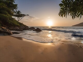 sunset over the beach relaxation