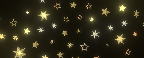 Stars - Festive christmas card. Isolated illustration white background. -