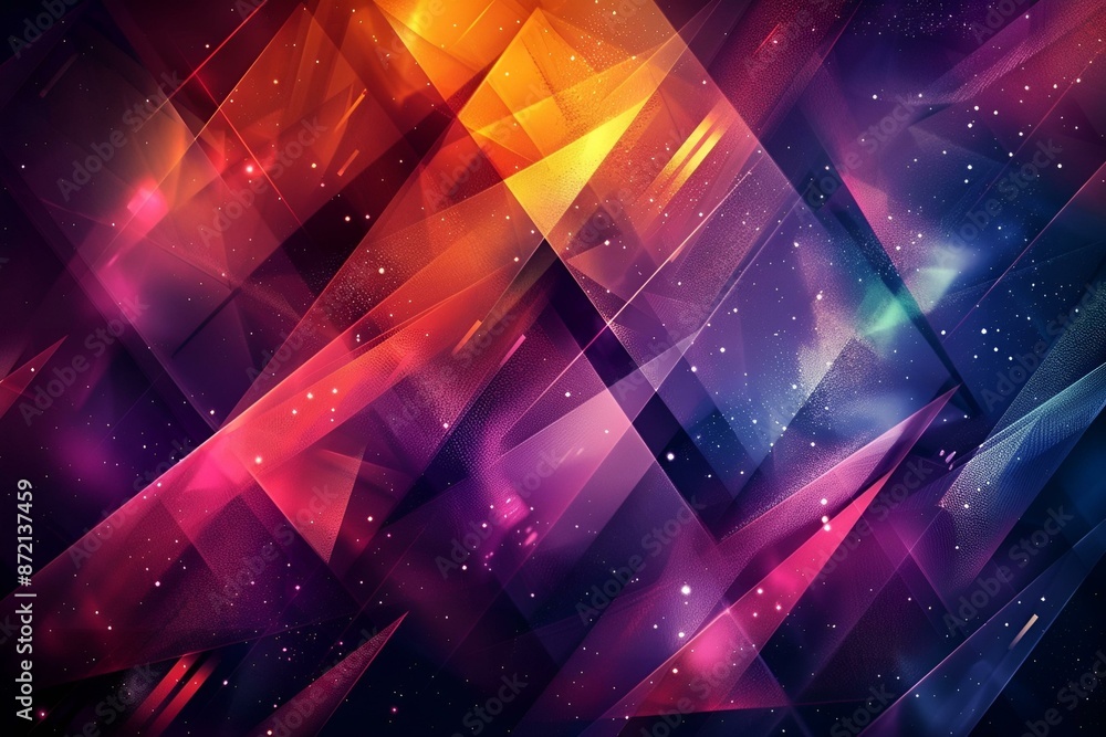 Poster colorful lights and stars create a vibrant abstract background, perfect for adding a touch of magic 
