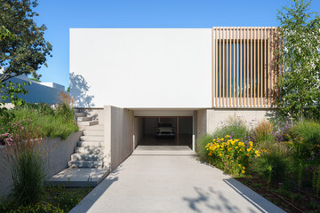 Modern Home with Pool, Designer Features, and Lush Greenery