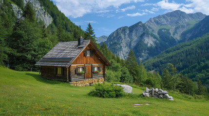 lonely hut in the mountains - einsame hütte in den bergen